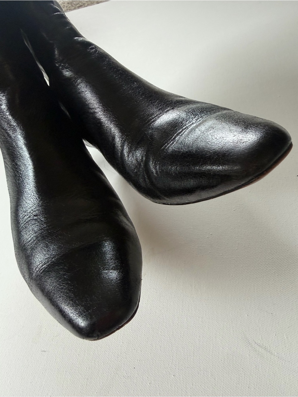 Madewell The Dimes Black Leather Kitten Heel Boots 7 - Picture 3 of 8